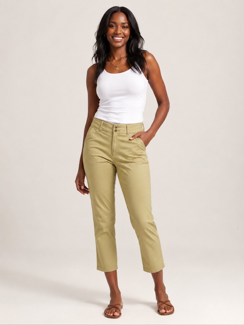 ❤️ LOFT STRAIGHT CROP STRETCH COTTON PANTS, 4 (27)